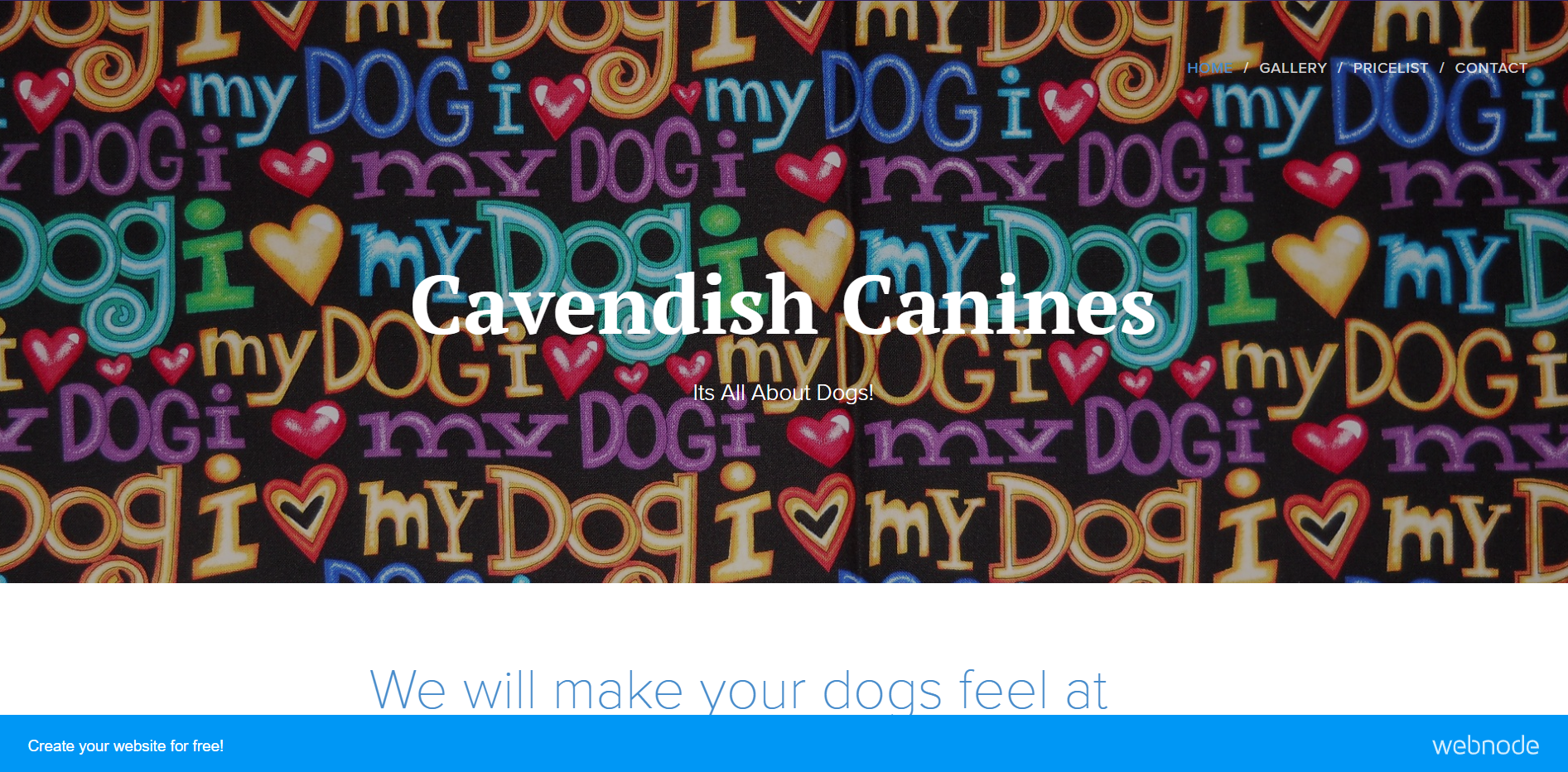 Cavendish Canines old website