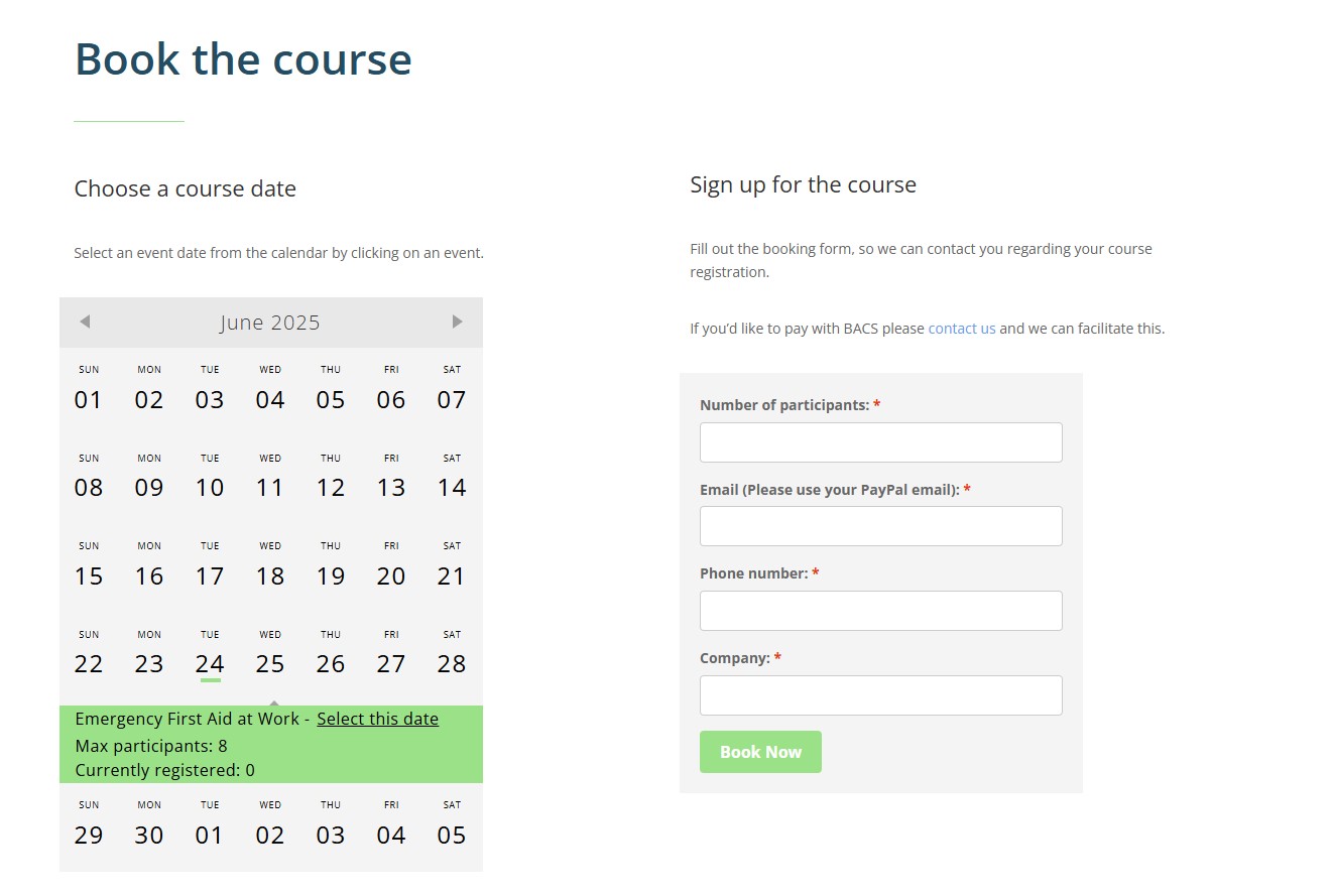 book the course